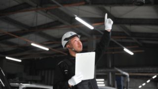 防犯カメラの確認作業中